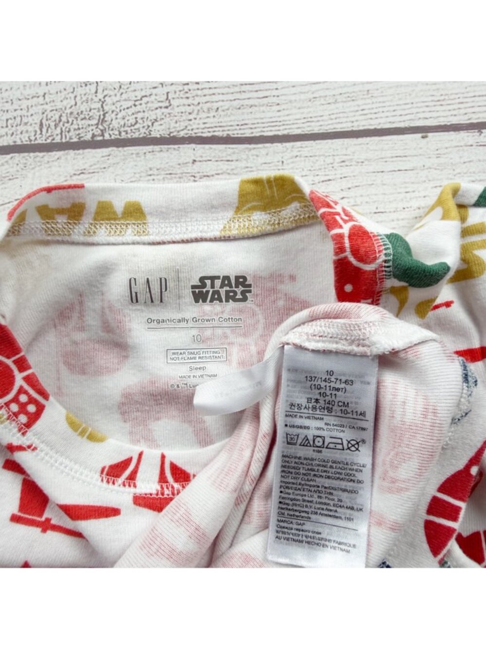 Gap Kids Star Wars Organic Cotton Pajama Set Multicolor Sleepwear 10 - Picture 2 of 4